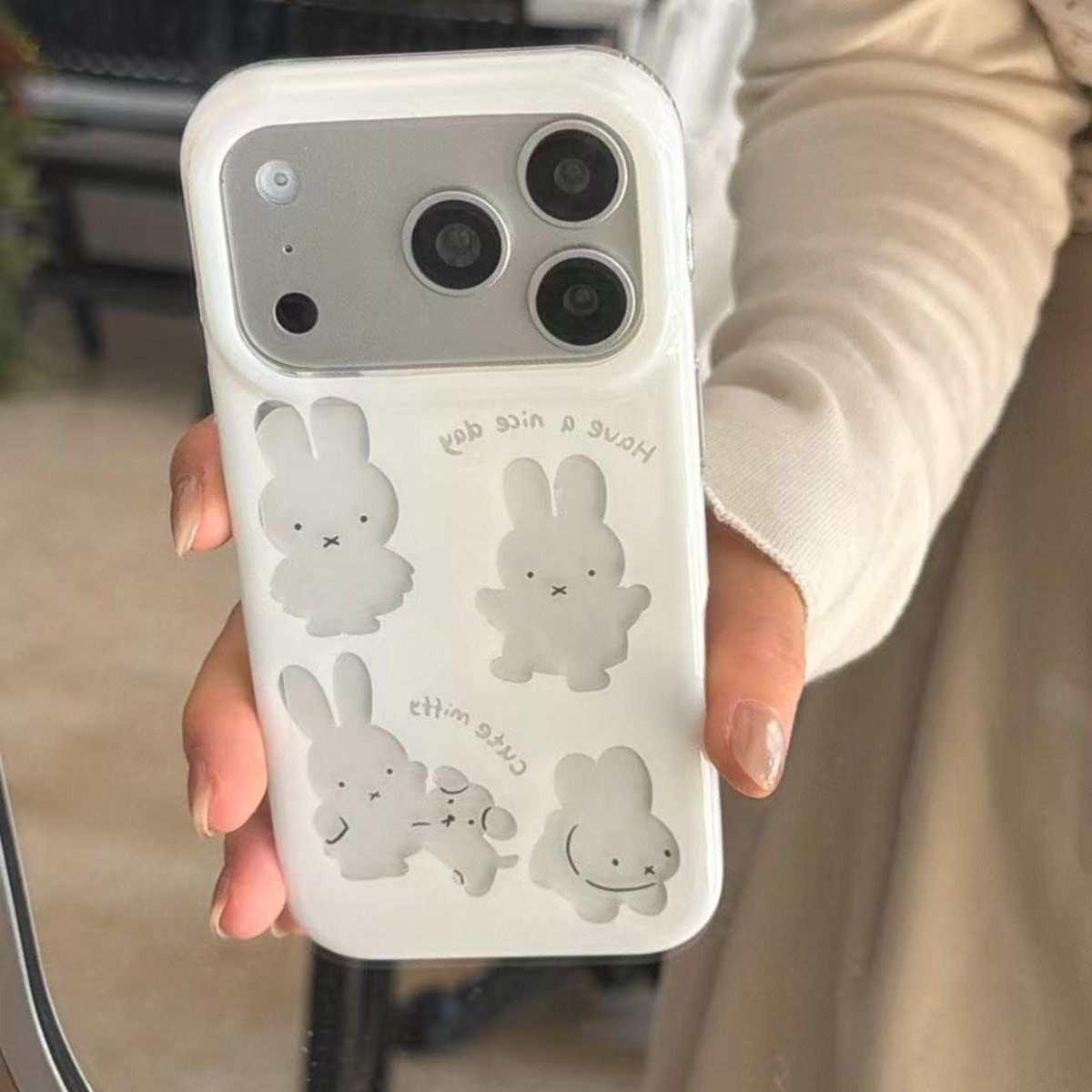 Phone Cases Girly - Cute Hollow Miffy Rabbit Soft Phone