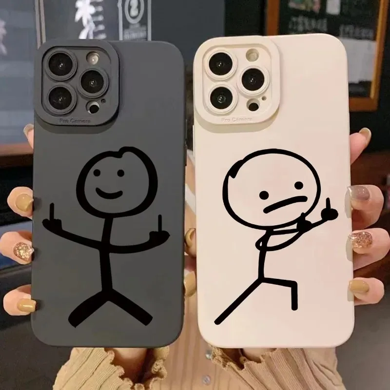Phone Cases Iphone 12 - Cute Cartoon Matchman Matte Silicone Phone