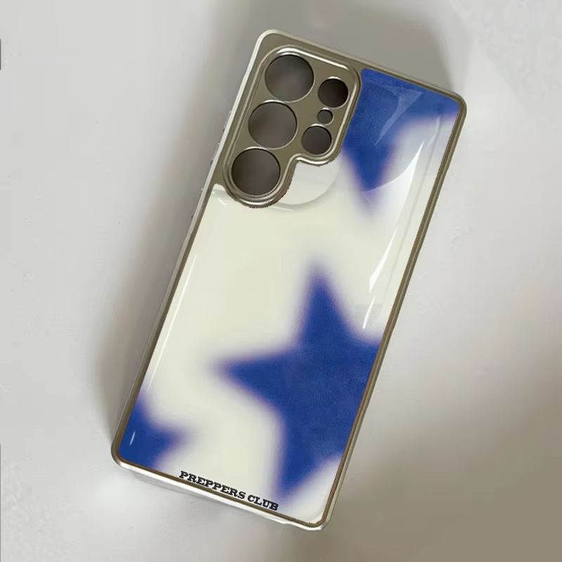 Phone Cases Korean - Korean Ins Blue star gradient Epoxy