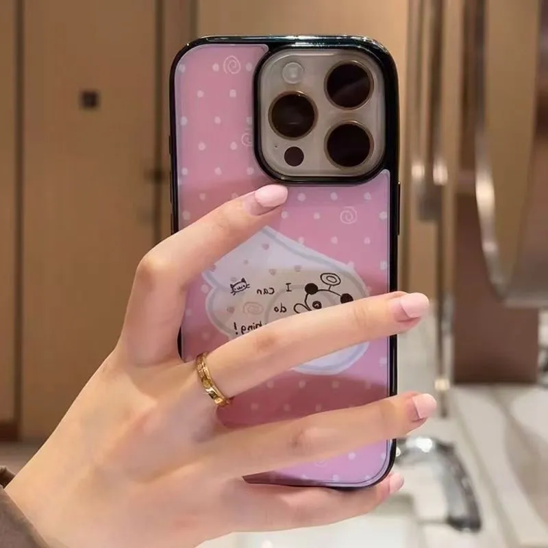 Phone Cases Kawaii - Polka Dot Cute Line Bear Kawaii