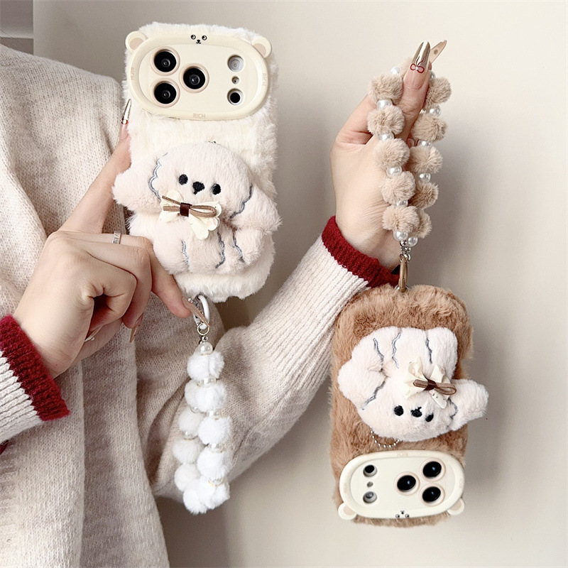 3D Cartoon Bowknot Puppy Warm  - Phone Cases Iphone 12 recension och pris
