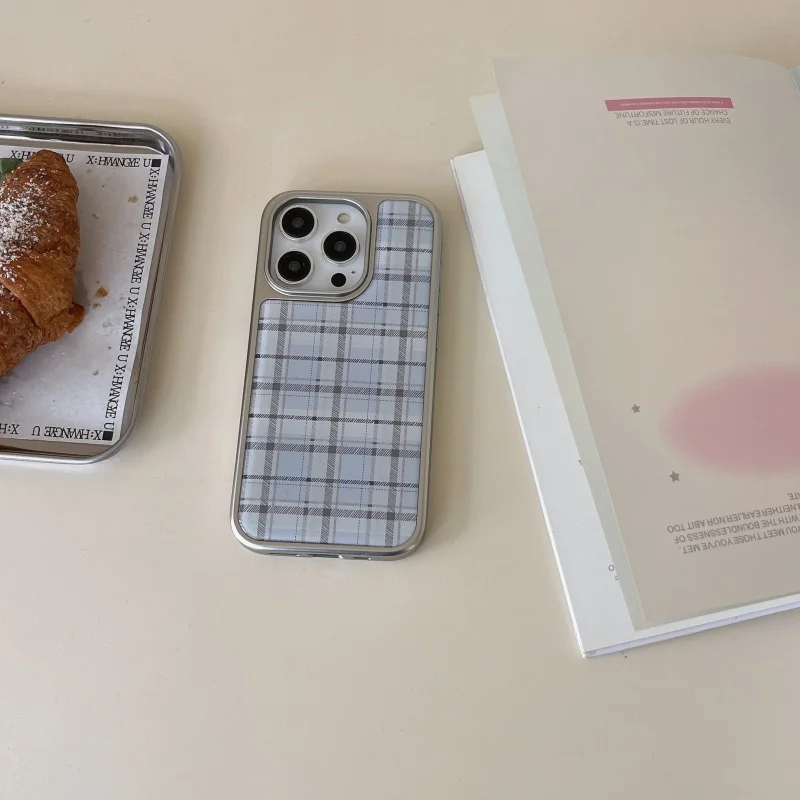 Korean Ins Epoxy Blue Plaid Pa - Phone Cases Korean recension och pris