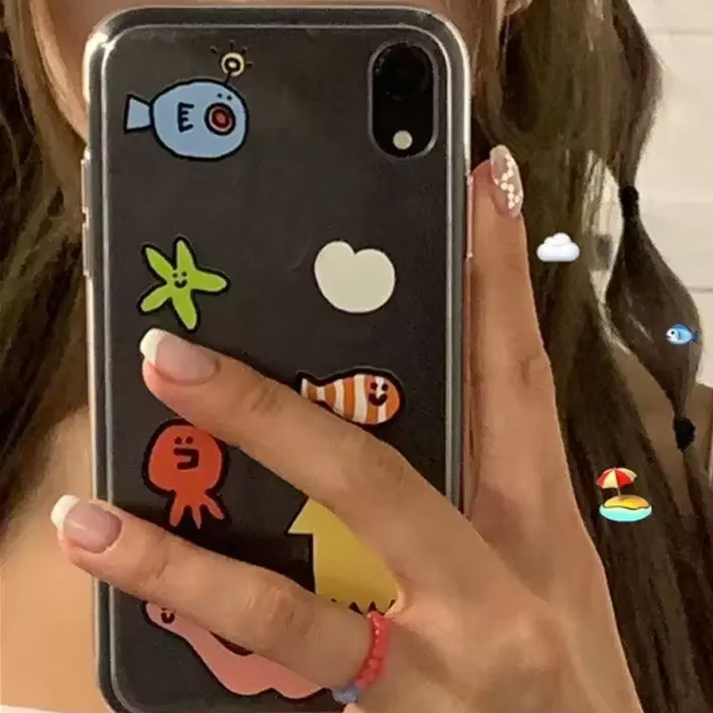 Ins Kawaii Ocean Creatures Cut - Phone Cases Kawaii recension och pris