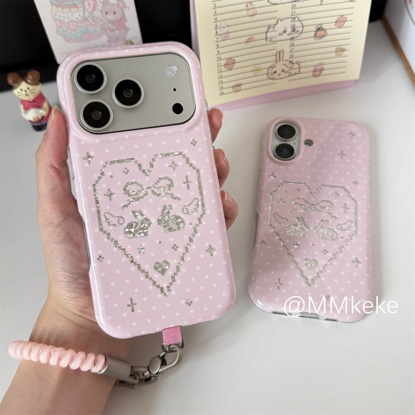 Korean Ins Pink Sweet Girl Rab - Phone Cases Girly recension och pris