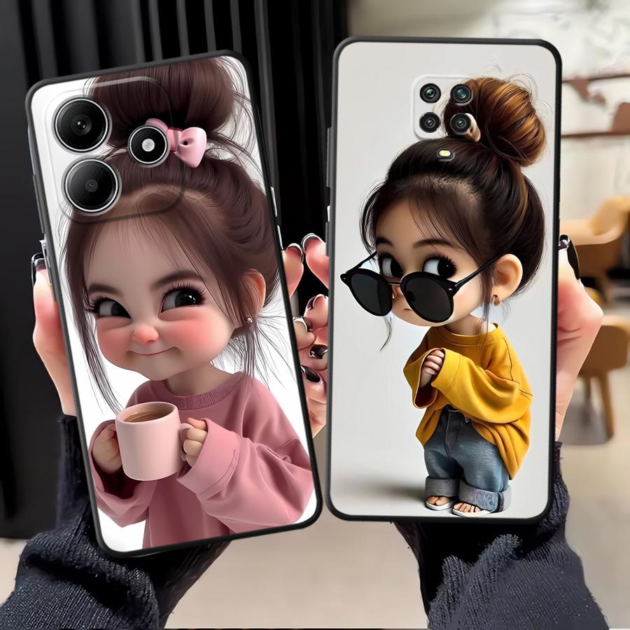 Cartoon Girl Pattern Funda Pho - Phone Cases Girly recension och pris