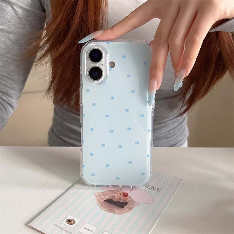 Korean Ins Girl Simple Blue Pi - Phone Cases Girly recension och pris