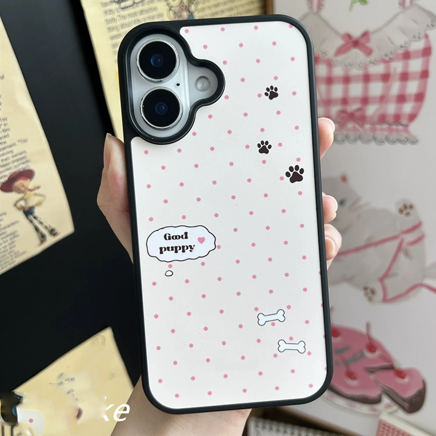 INS Pink Wave Point Good Puppy - Phone Cases Kawaii recension och pris