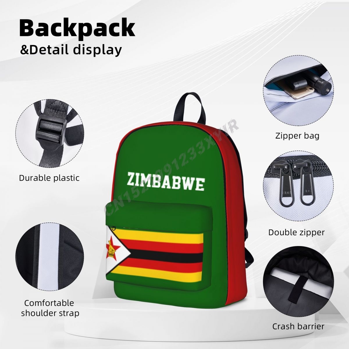 Unisex Backpack Zimbabwe Flag  - Phone Cases Zimbabwe recension och pris