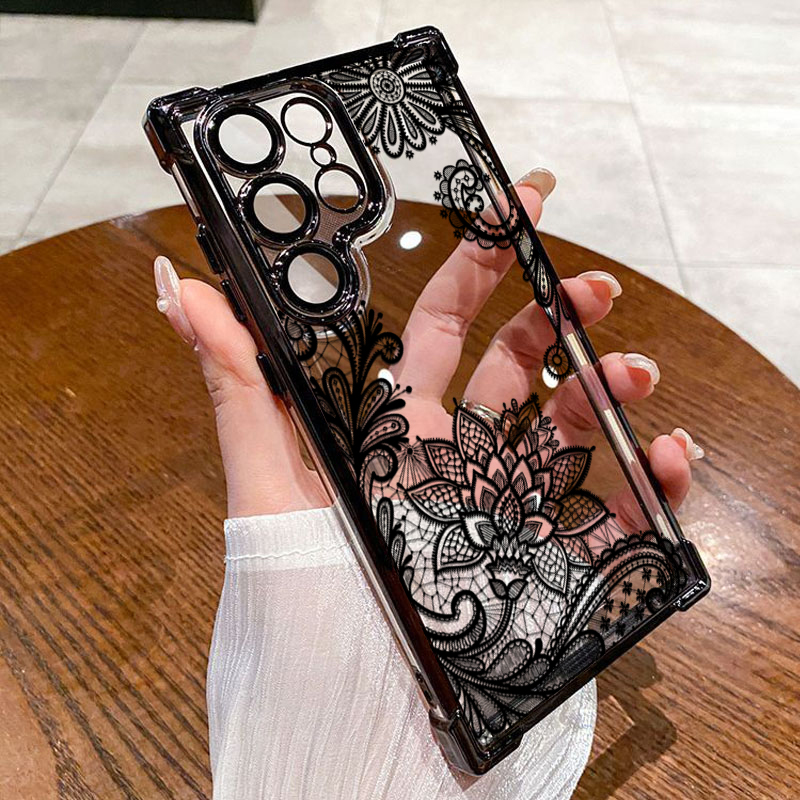 Trendy Black Lace Flower Patte - Phone Cases Trendy recension och pris