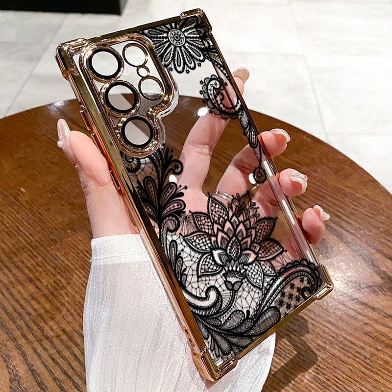 Trendy Black Lace Flower Patte - Phone Cases Trendy recension och pris