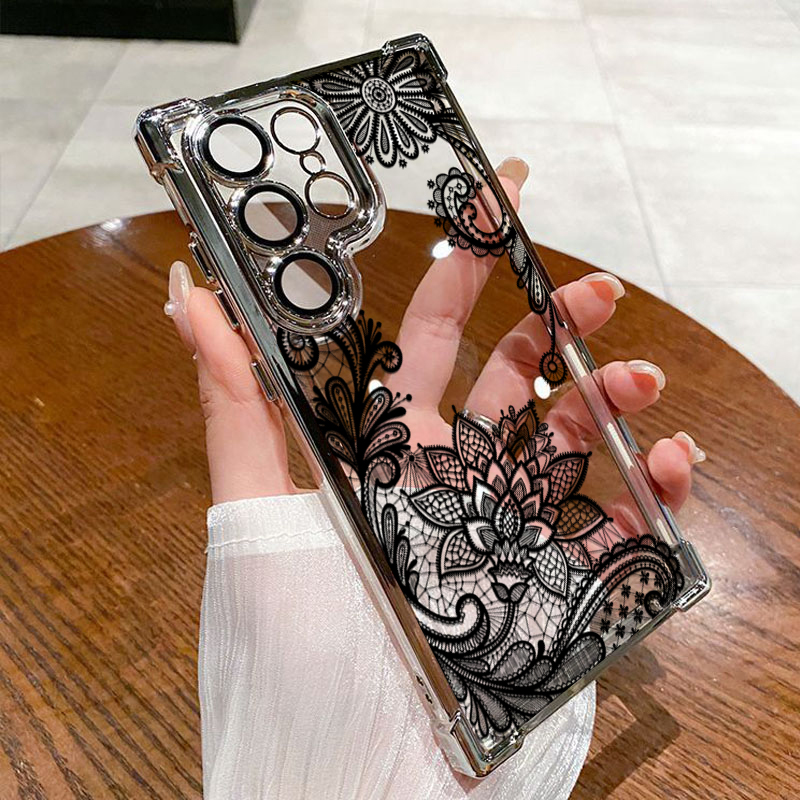 Trendy Black Lace Flower Patte - Phone Cases Trendy recension och pris
