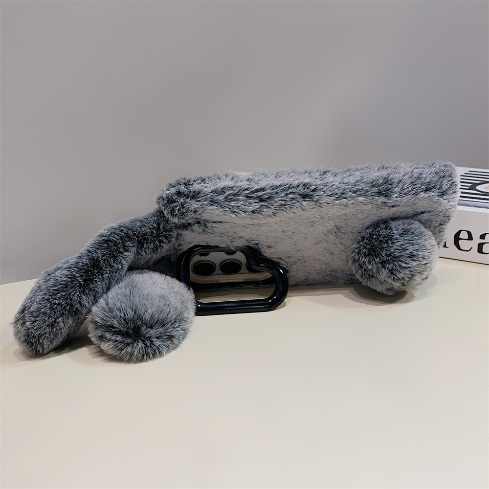 Cute Rabbit Ears Fluffy Stand  - Phone Cases Samsung recension och pris
