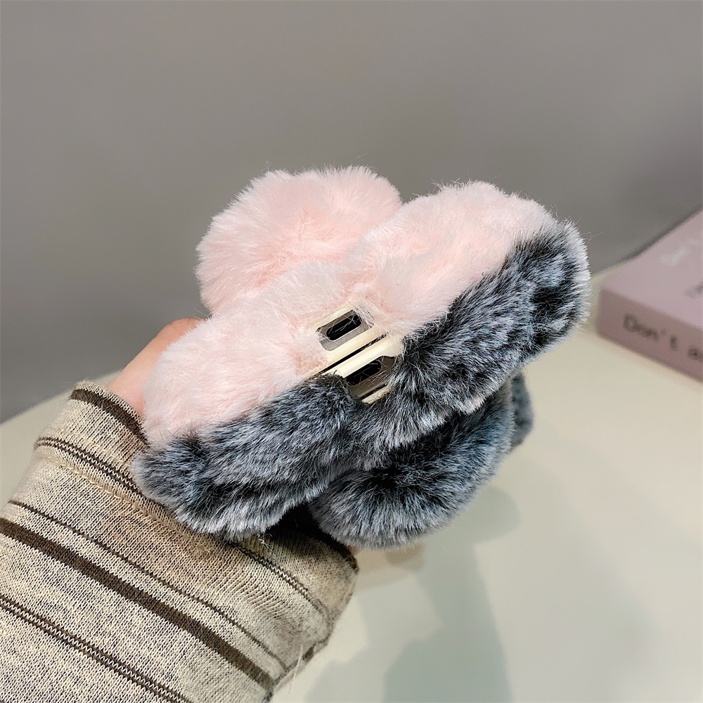 Cute Rabbit Ears Fluffy Stand  - Phone Cases Samsung recension och pris
