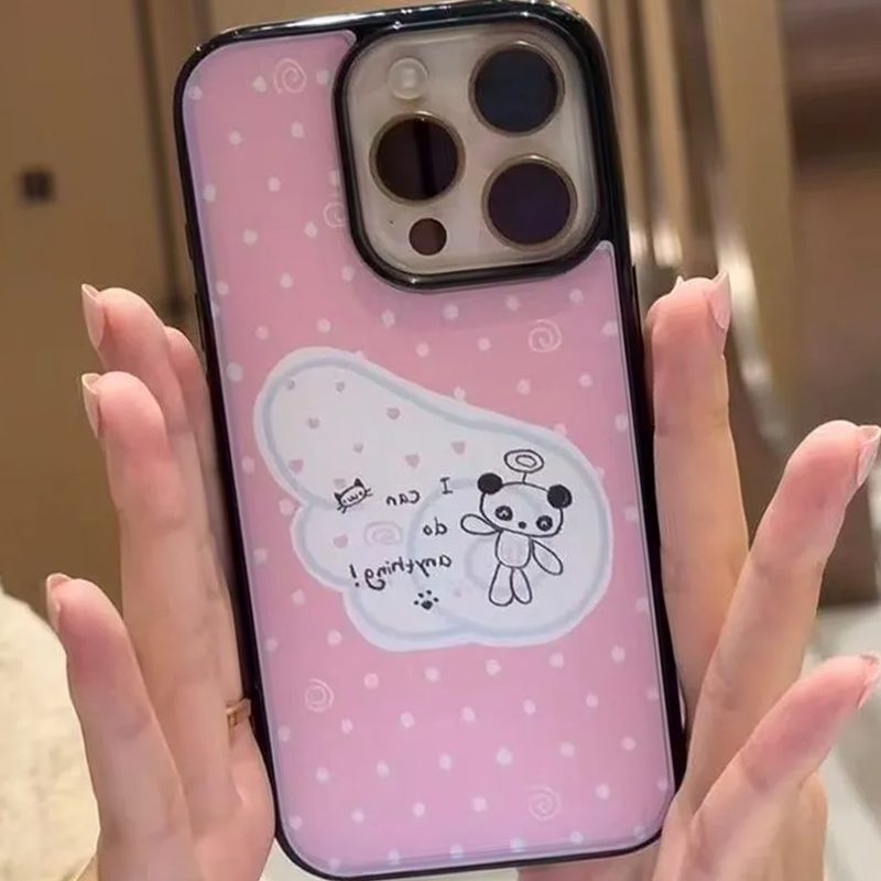 Polka Dot Cute Line Bear Kawai - Phone Cases Kawaii recension och pris
